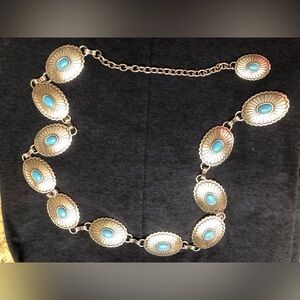 Brighton Silver Belt with Turquoise Accents